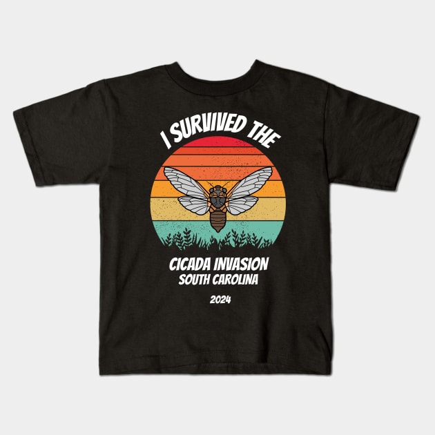 I survived the cicada invasion South Carolina 2024 Kids T-Shirt by Dylante